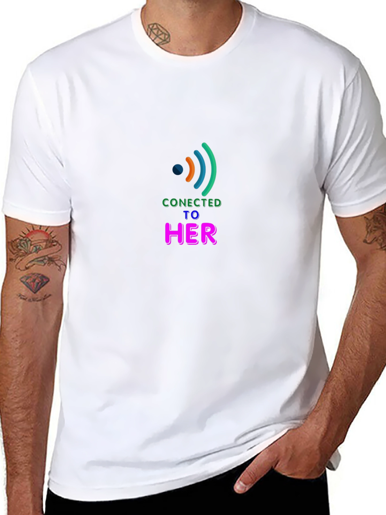 Connected to Her Black Tee