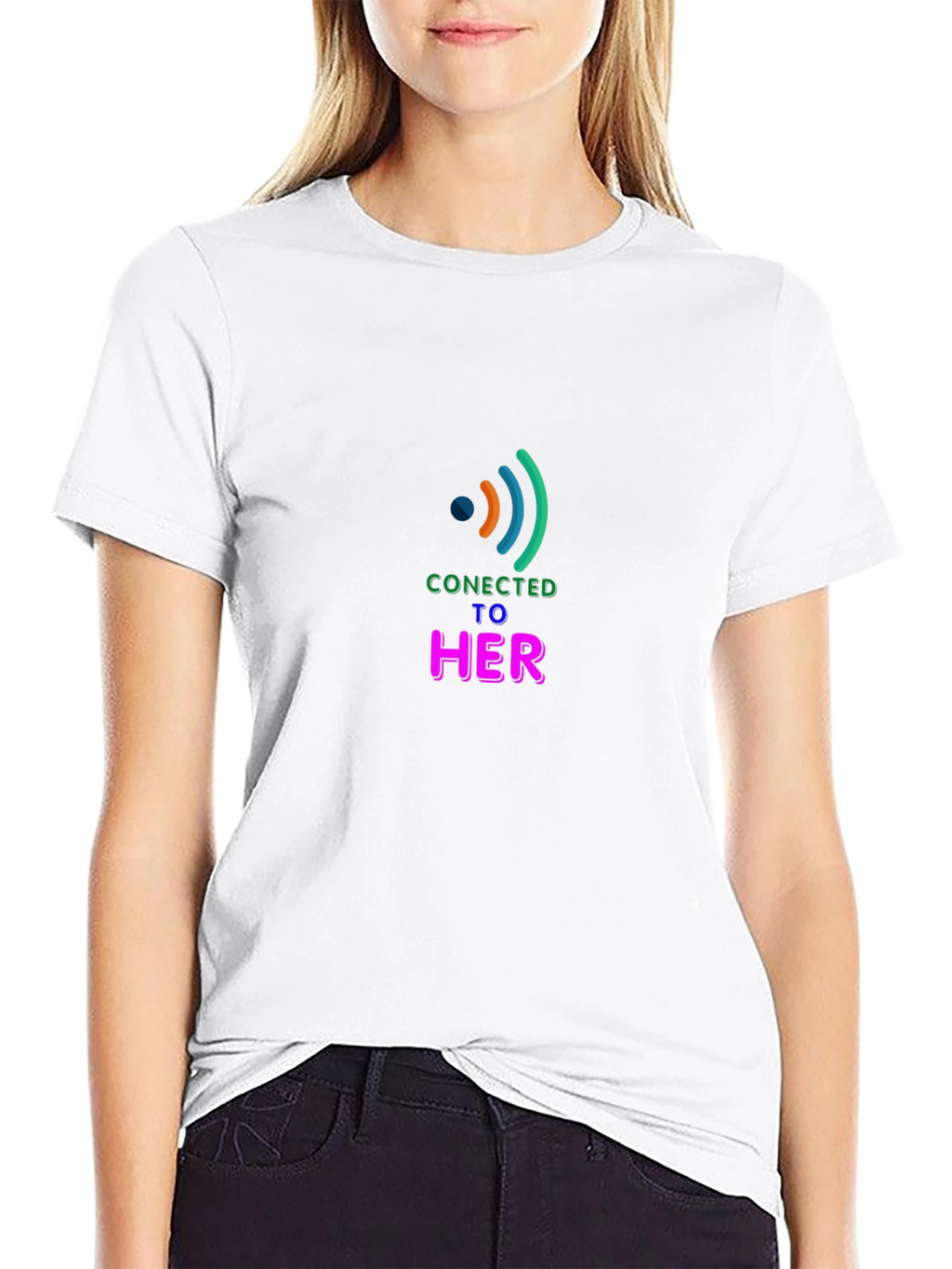 Connected to Her Black Tee