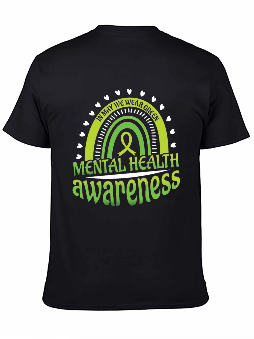 Mental Health Awareness Green Rainbow T-Shirt