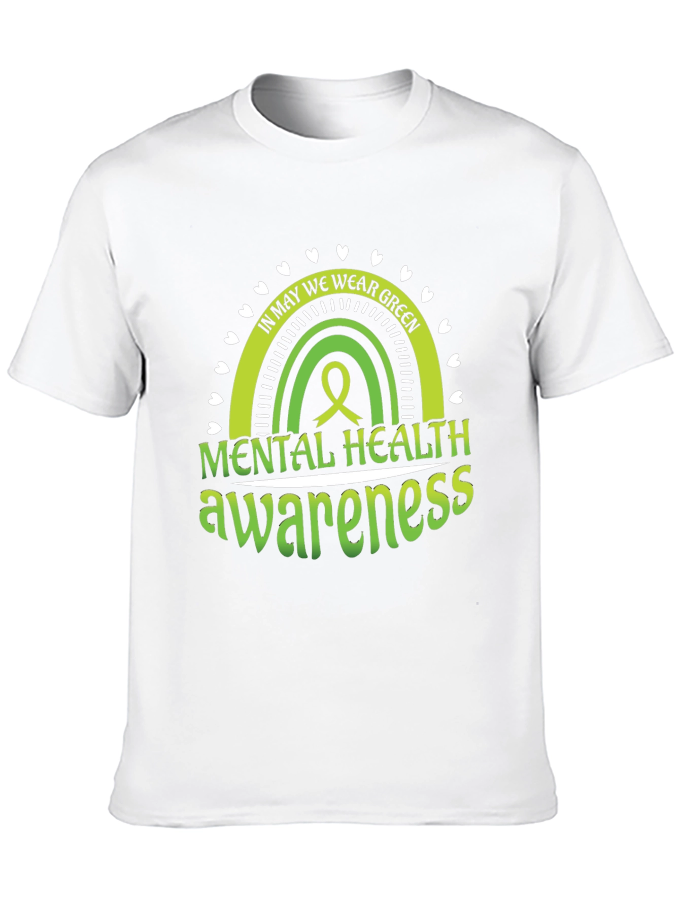 Mental Health Awareness Green Rainbow T-Shirt