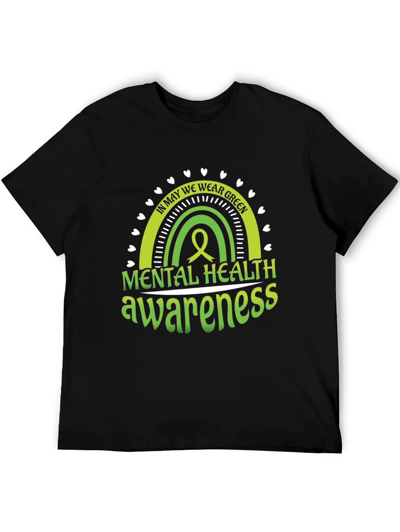 Mental Health Awareness Green Rainbow T-Shirt