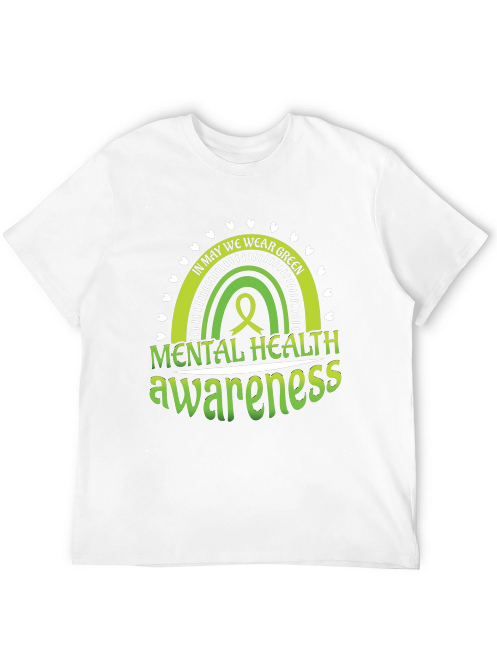 Mental Health Awareness Green Rainbow T-Shirt