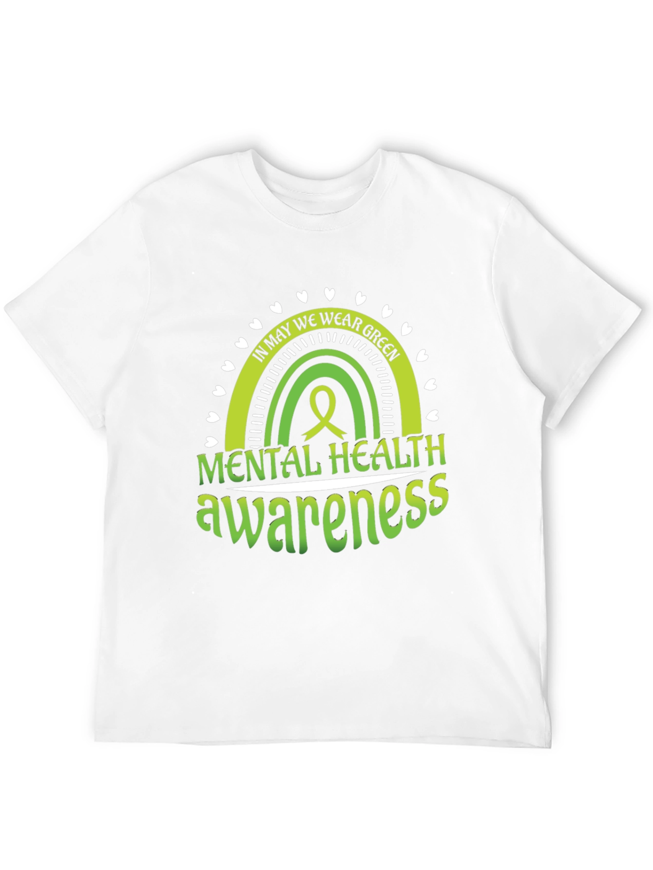 Mental Health Awareness Green Rainbow T-Shirt