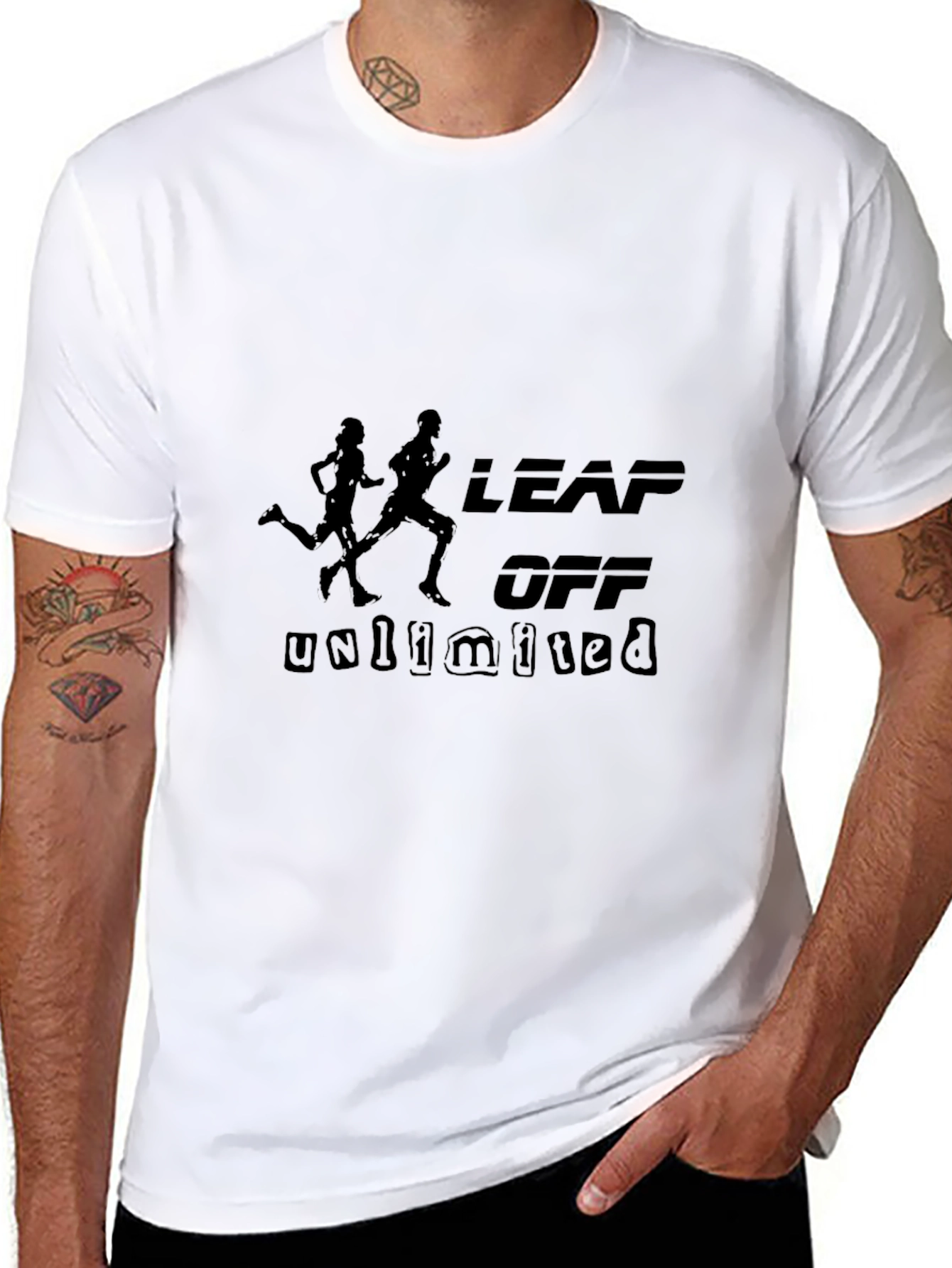 Leap Off Unlimited Black Graphic Tee