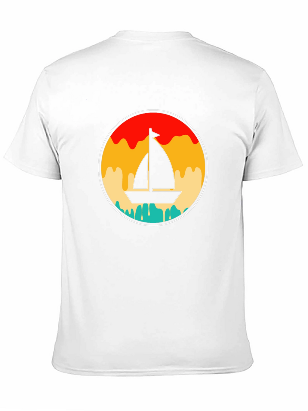 Retro Sunset Sailboat Graphic T-Shirt