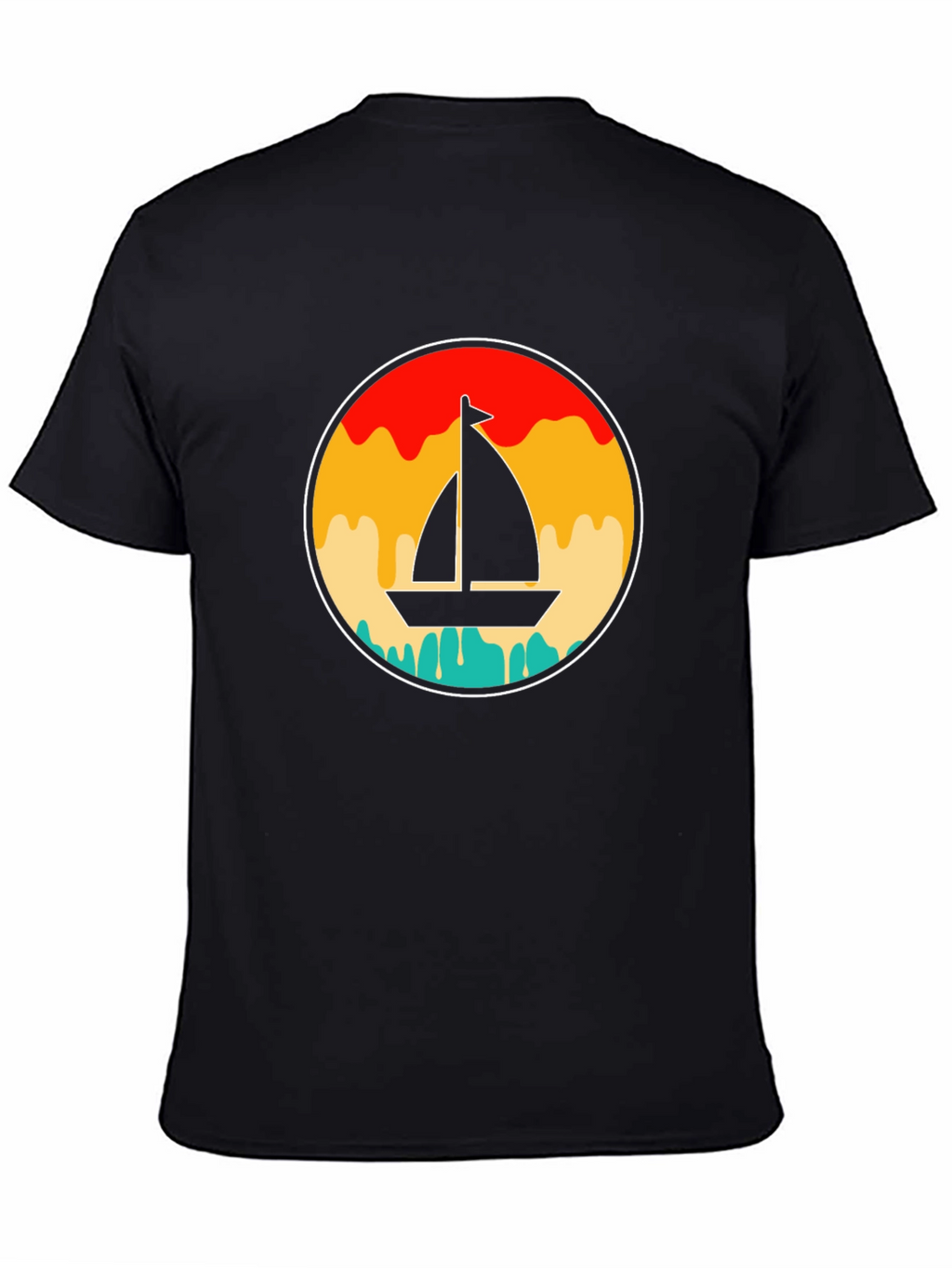 Retro Sunset Sailboat Graphic T-Shirt
