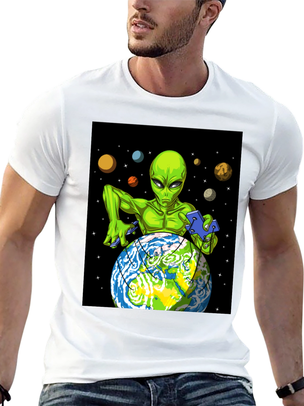 Alien Earth Control Black T-Shirt