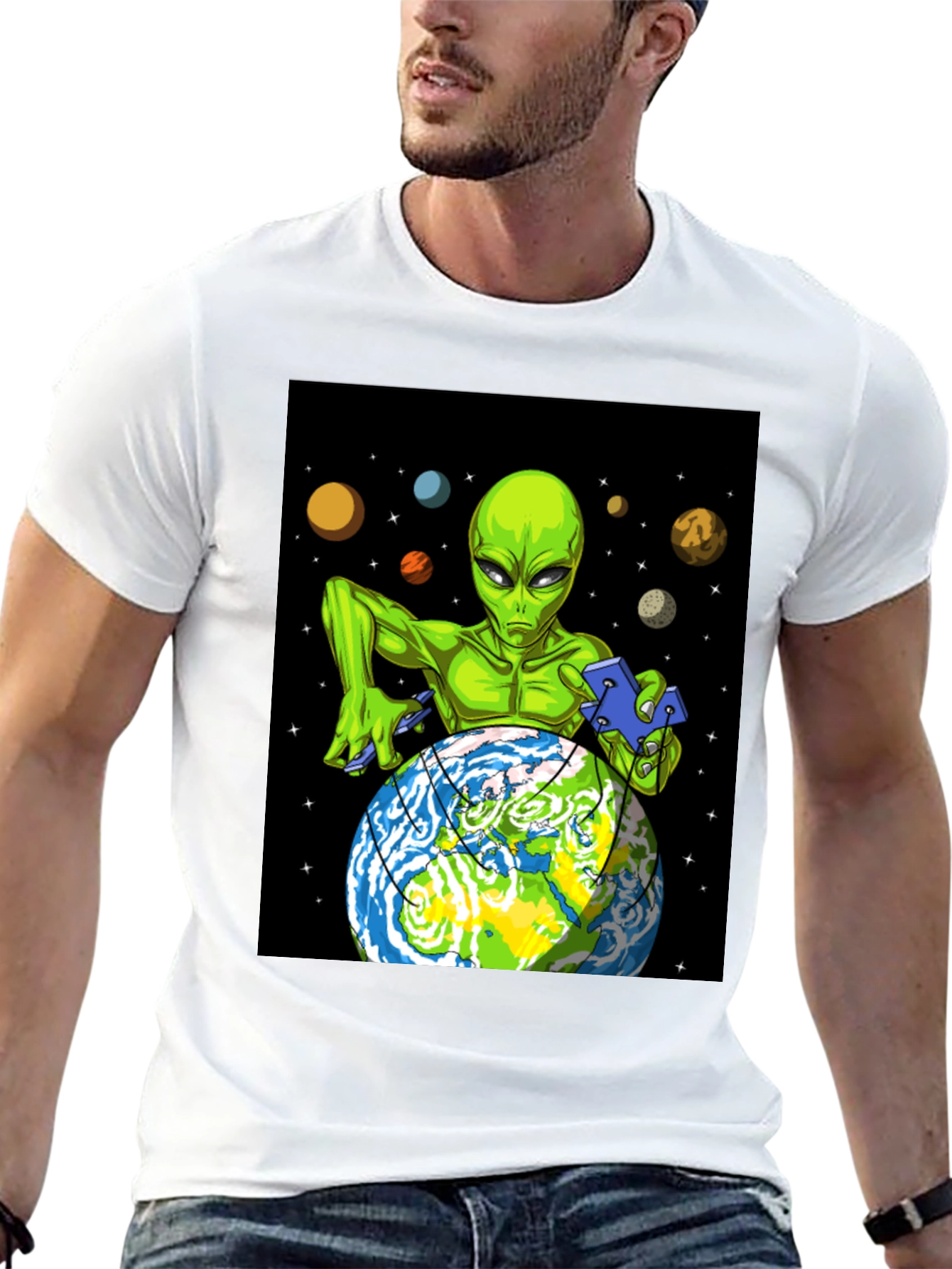 Alien Earth Control Black T-Shirt