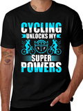 Cycling Superpowers T-Shirt: Black Cotton Tee