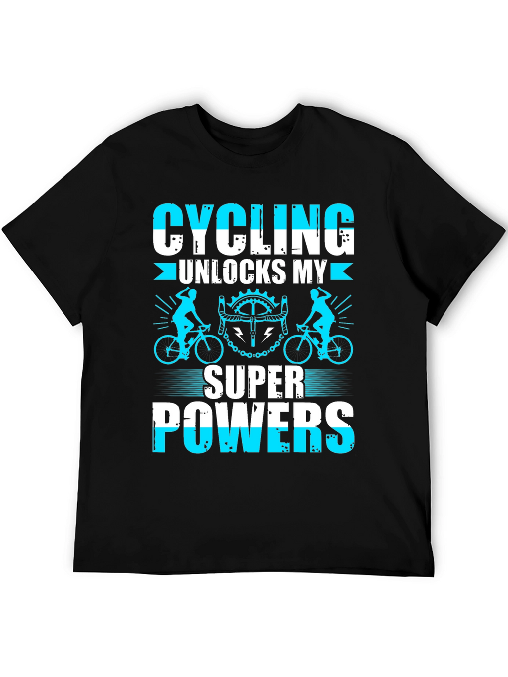 Cycling Superpowers T-Shirt: Black Cotton Tee