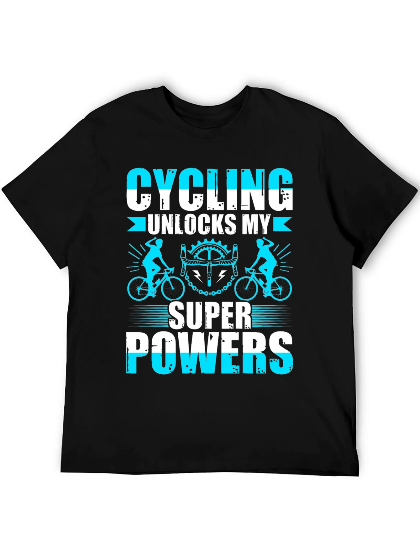 Cycling Superpowers T-Shirt: Black Cotton Tee