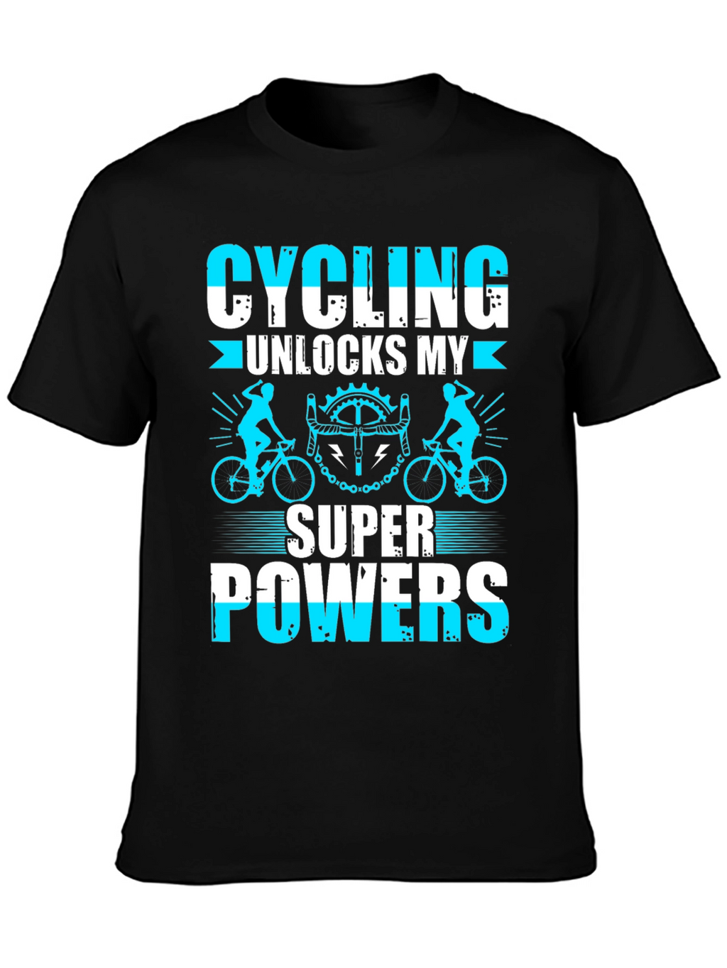 Cycling Superpowers T-Shirt: Black Cotton Tee