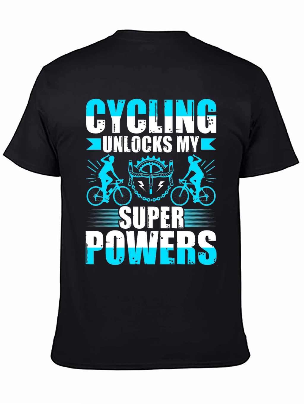 Cycling Superpowers T-Shirt: Black Cotton Tee