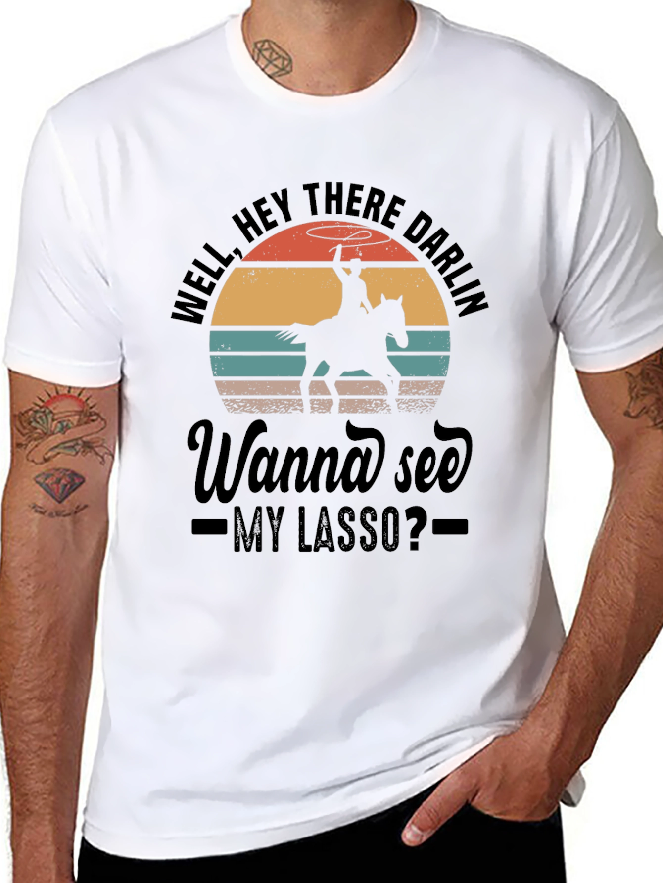 Cowboy Lasso Graphic Tee - Well Hey There Darlin