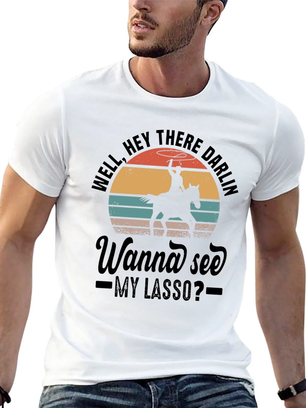 Cowboy Lasso Graphic Tee - Well Hey There Darlin