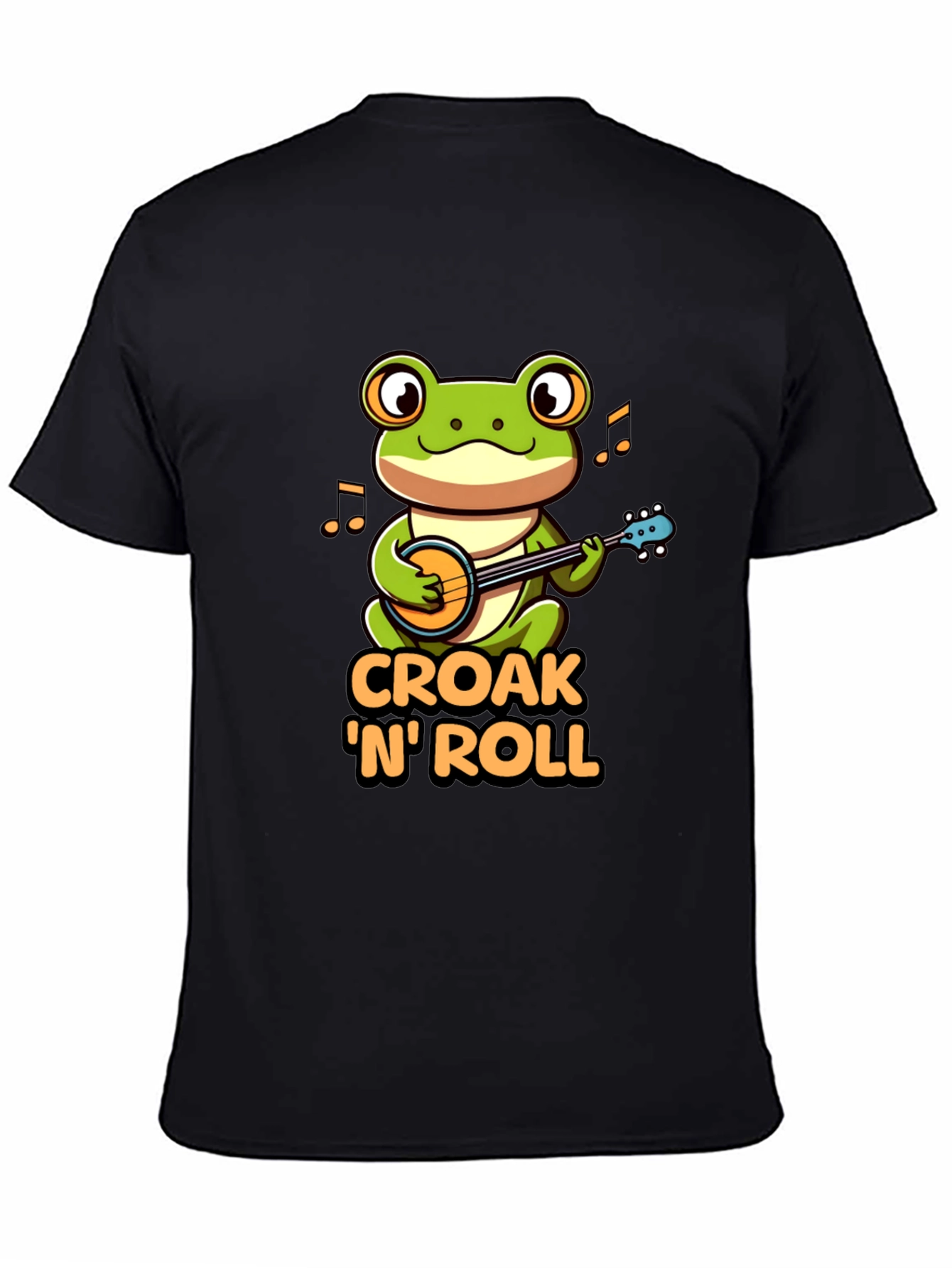 Croak N Roll Frog T-Shirt - Banjo Playing Amphibian Tee