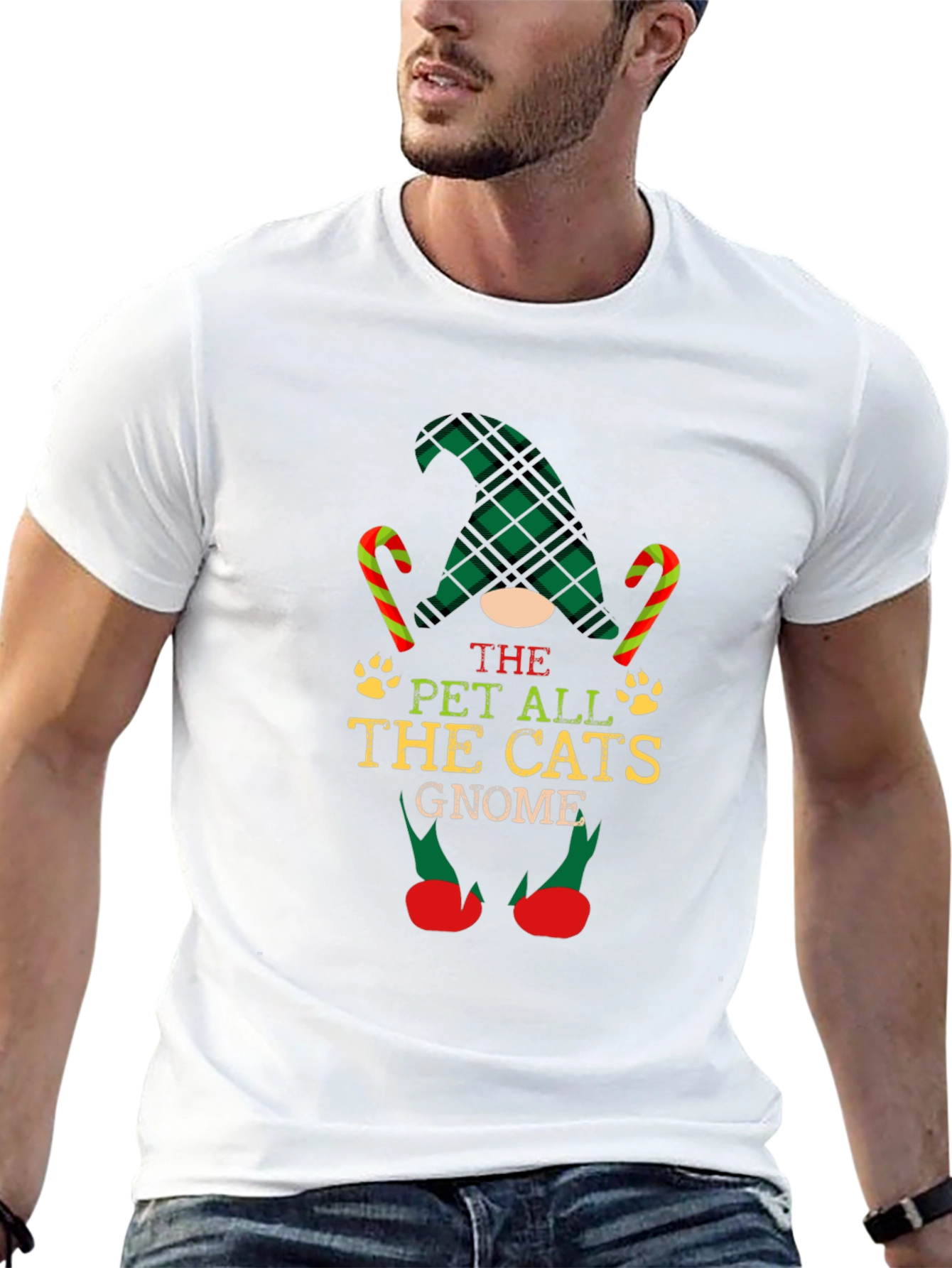 Pet All the Cats Gnome Christmas Graphic Tee