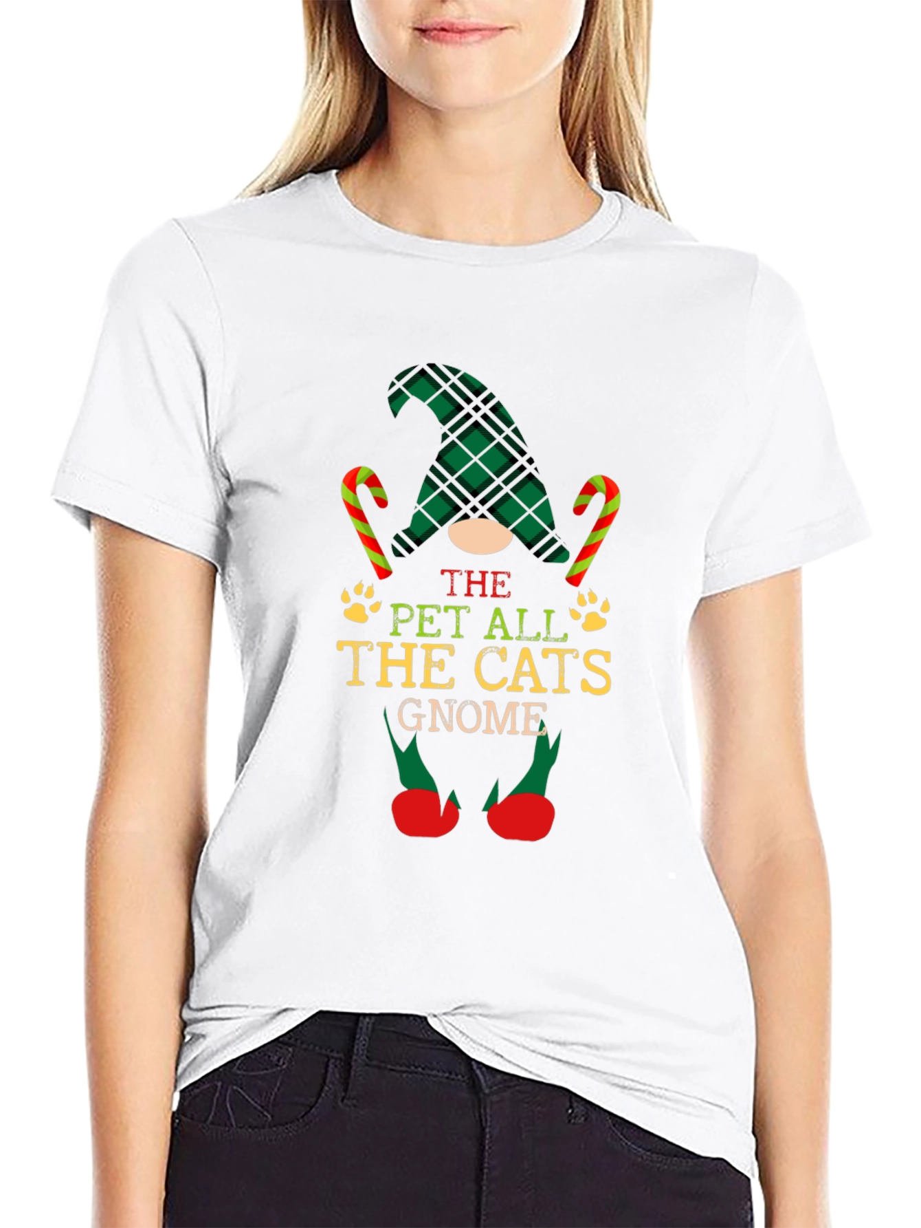 Pet All the Cats Gnome Christmas Graphic Tee