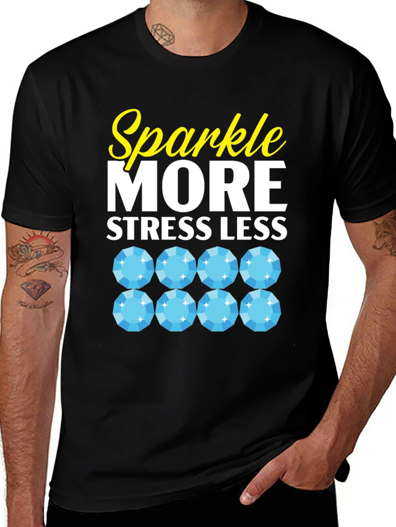 Sparkle More Stress Less Graphic T-Shirt