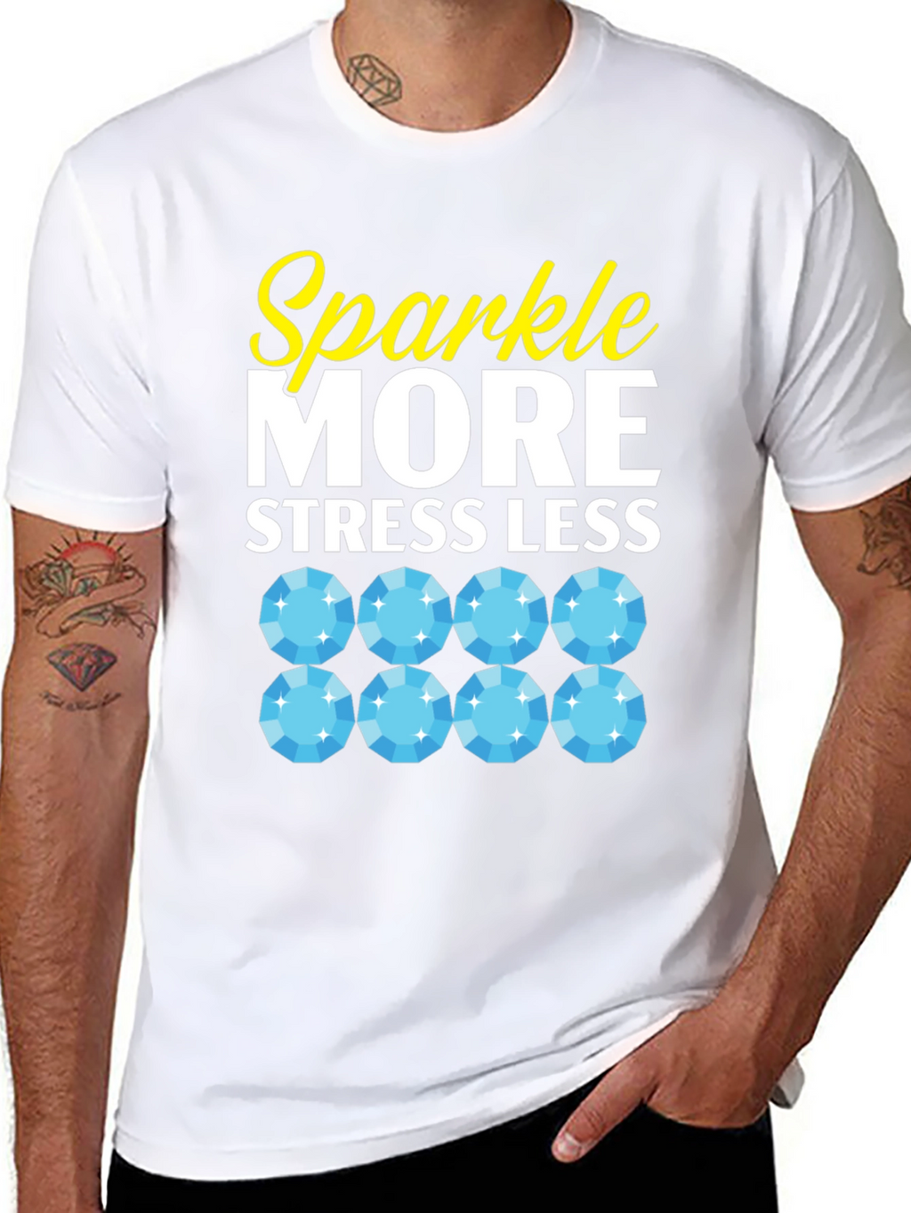 Sparkle More Stress Less Graphic T-Shirt