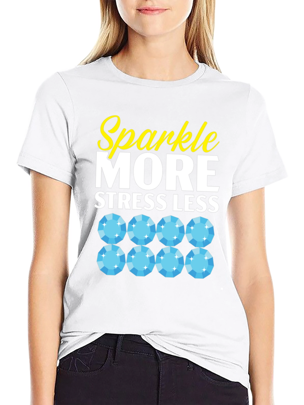 Sparkle More Stress Less Graphic T-Shirt