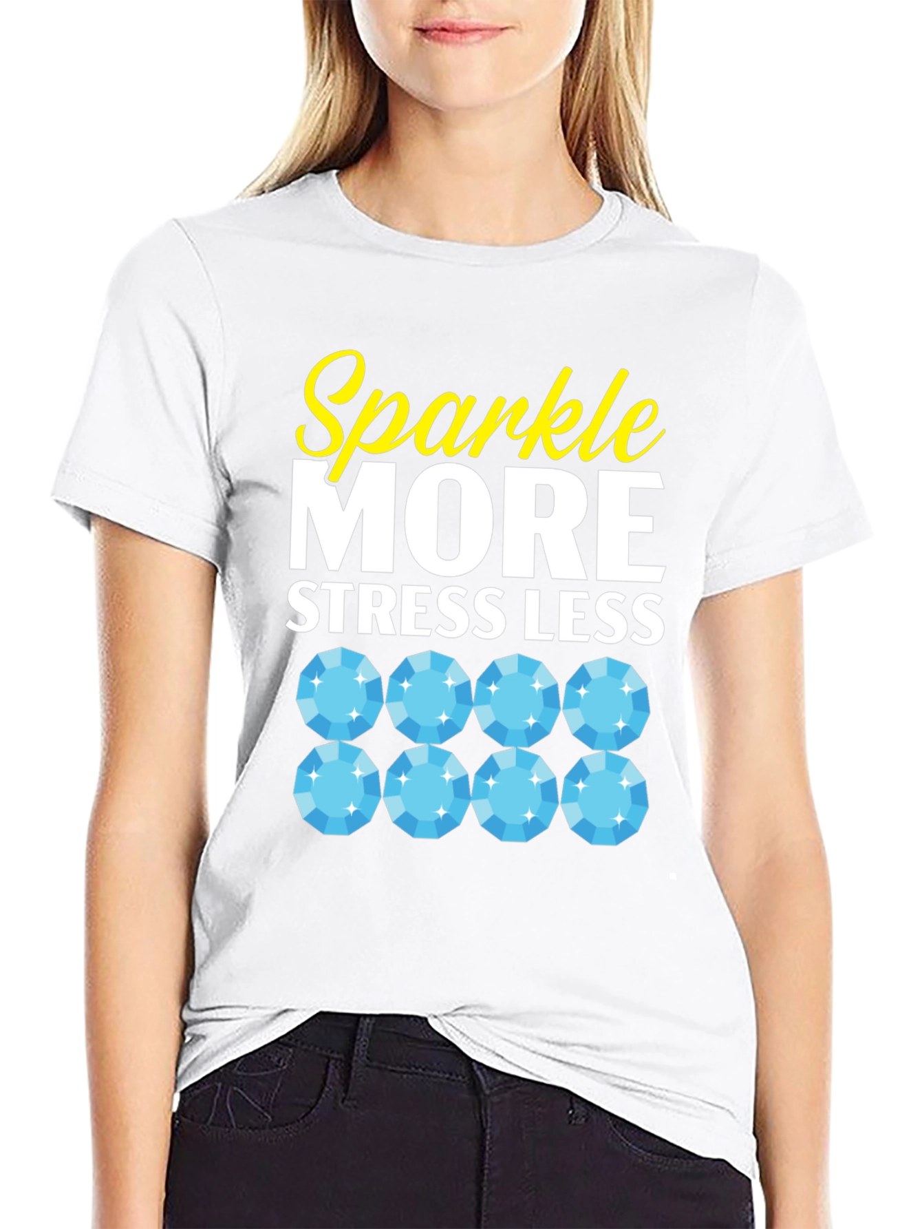 Sparkle More Stress Less Graphic T-Shirt