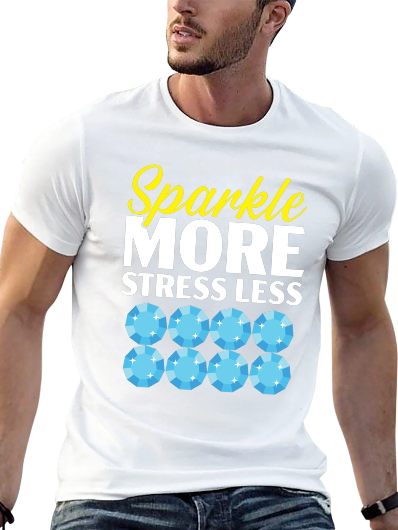 Sparkle More Stress Less Graphic T-Shirt