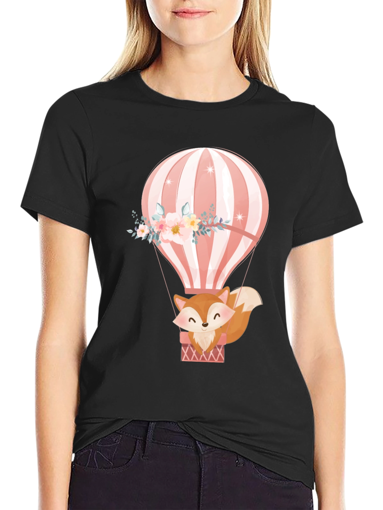 Fox Hot Air Balloon Graphic Tee