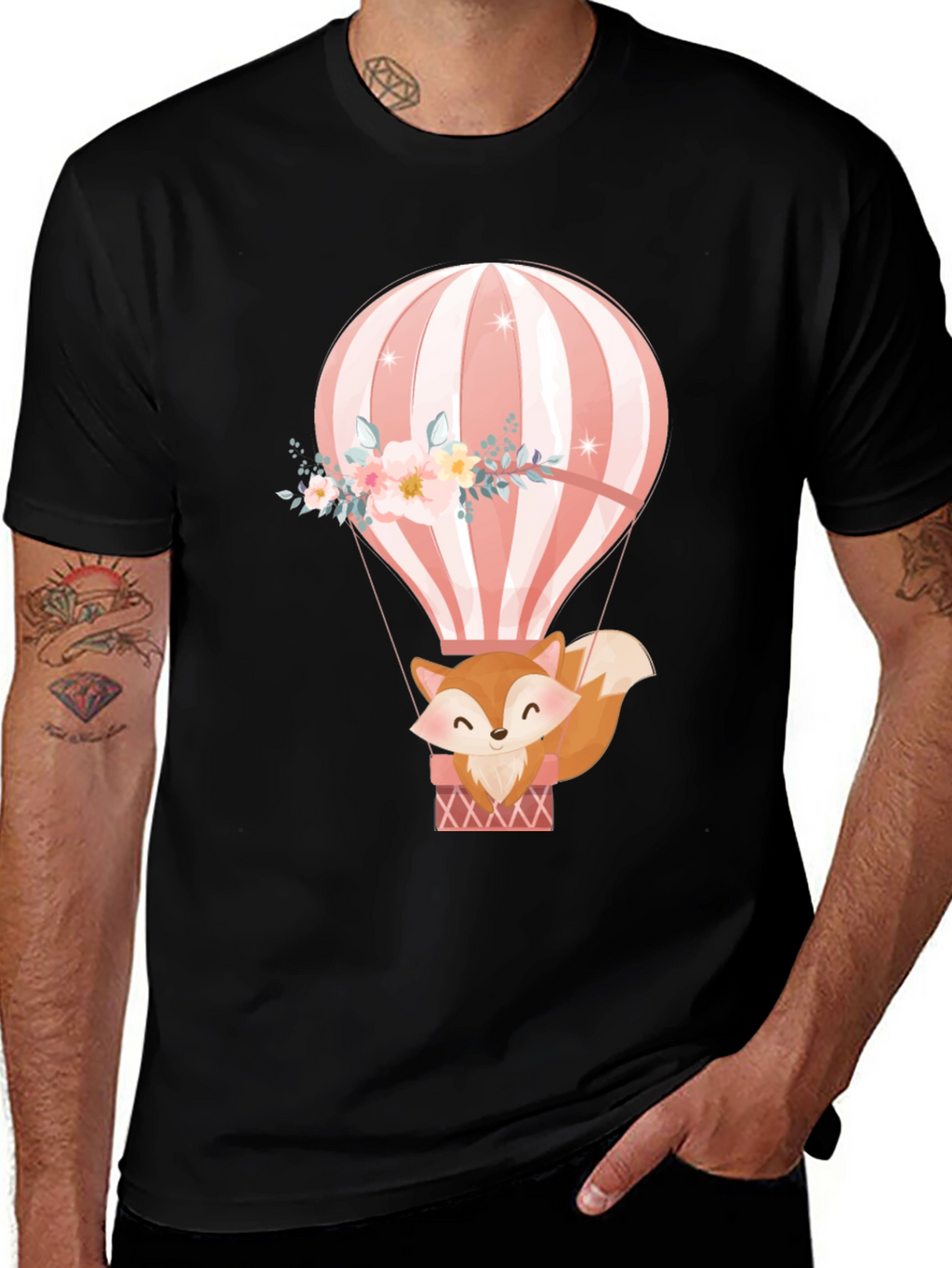 Fox Hot Air Balloon Graphic Tee