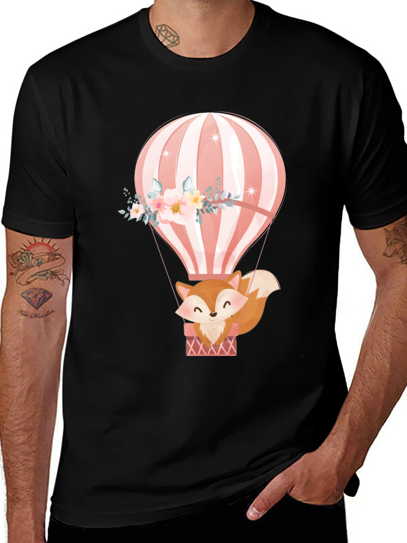 Fox Hot Air Balloon Graphic Tee