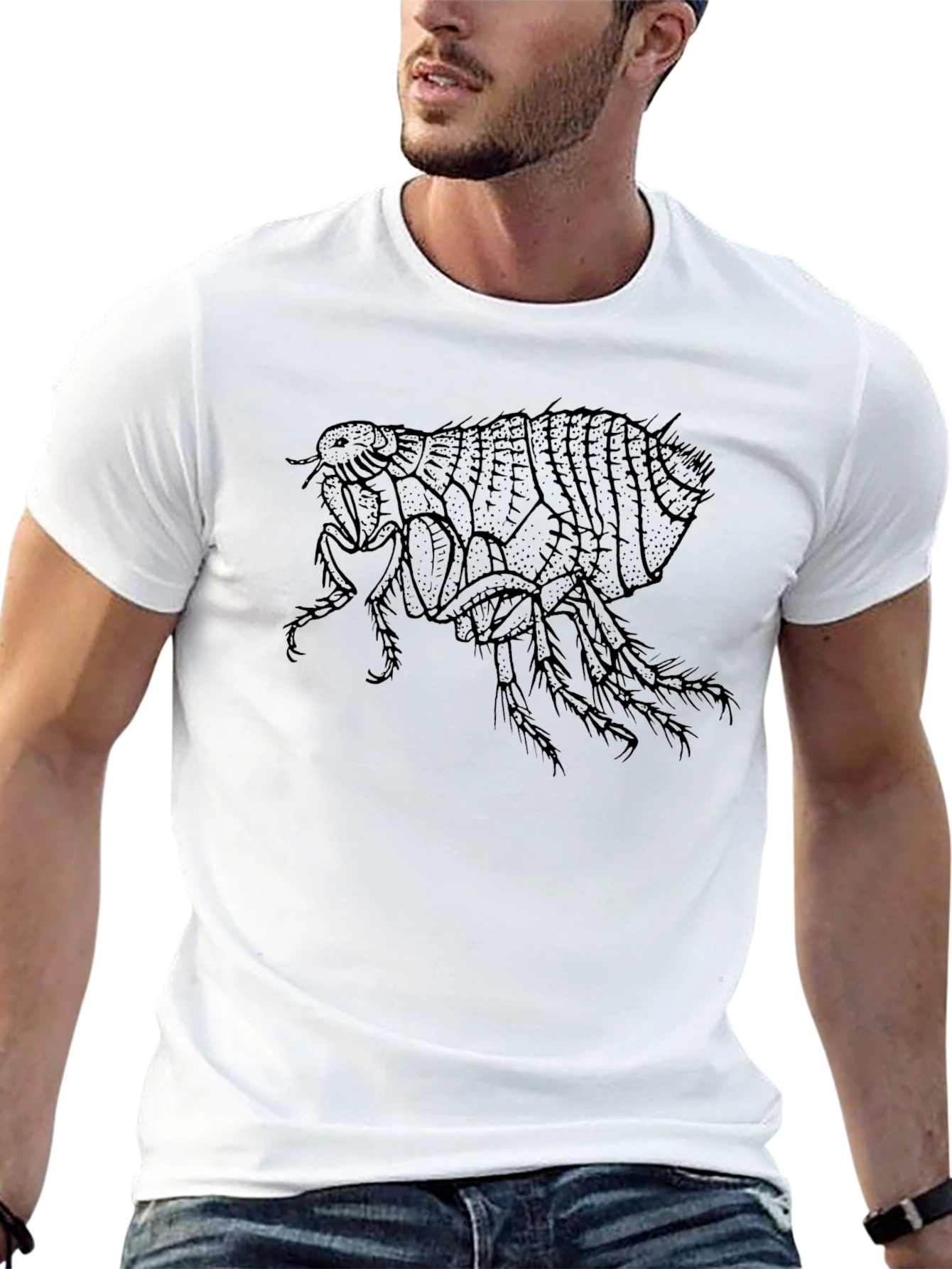 Flea Graphic T-Shirt - Unique Insect Design