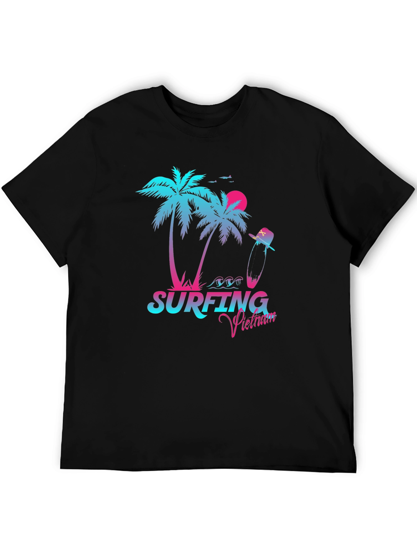 Surfing Vietnam Graphic Tee - Palm Tree Design