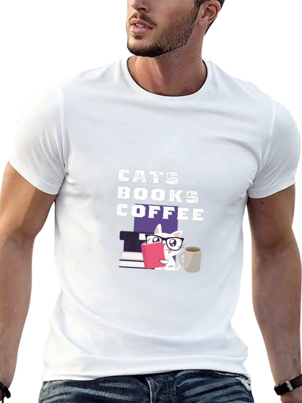 Cats Books Coffee T-Shirt