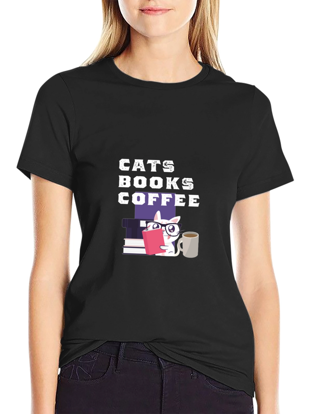Cats Books Coffee T-Shirt