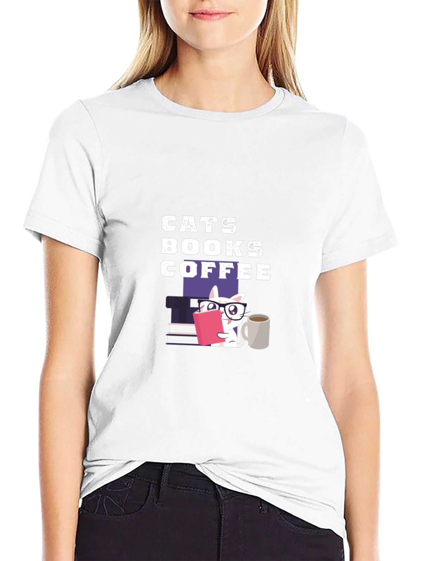 Cats Books Coffee T-Shirt