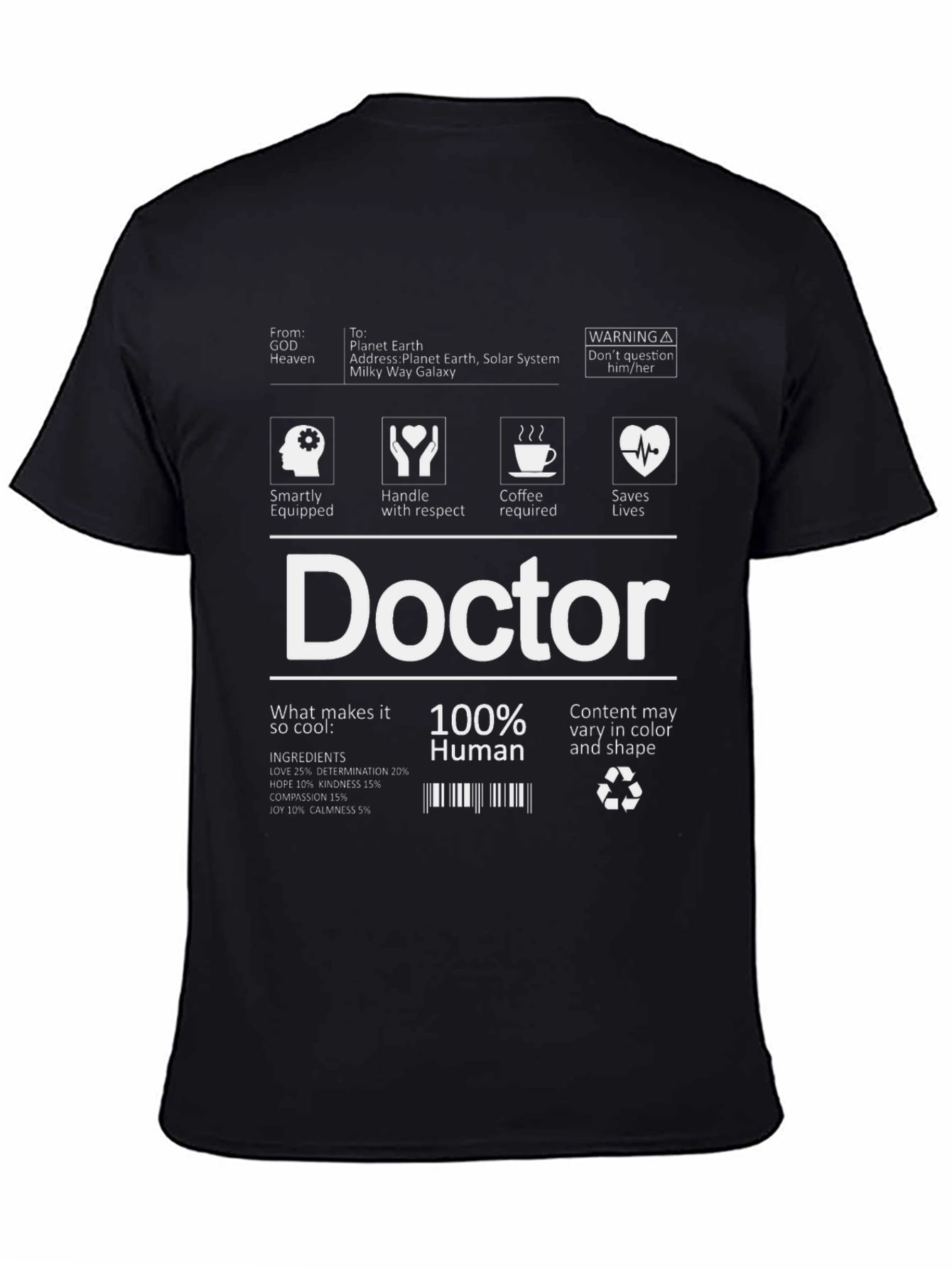 Doctor Humor T-Shirt - 100% Human