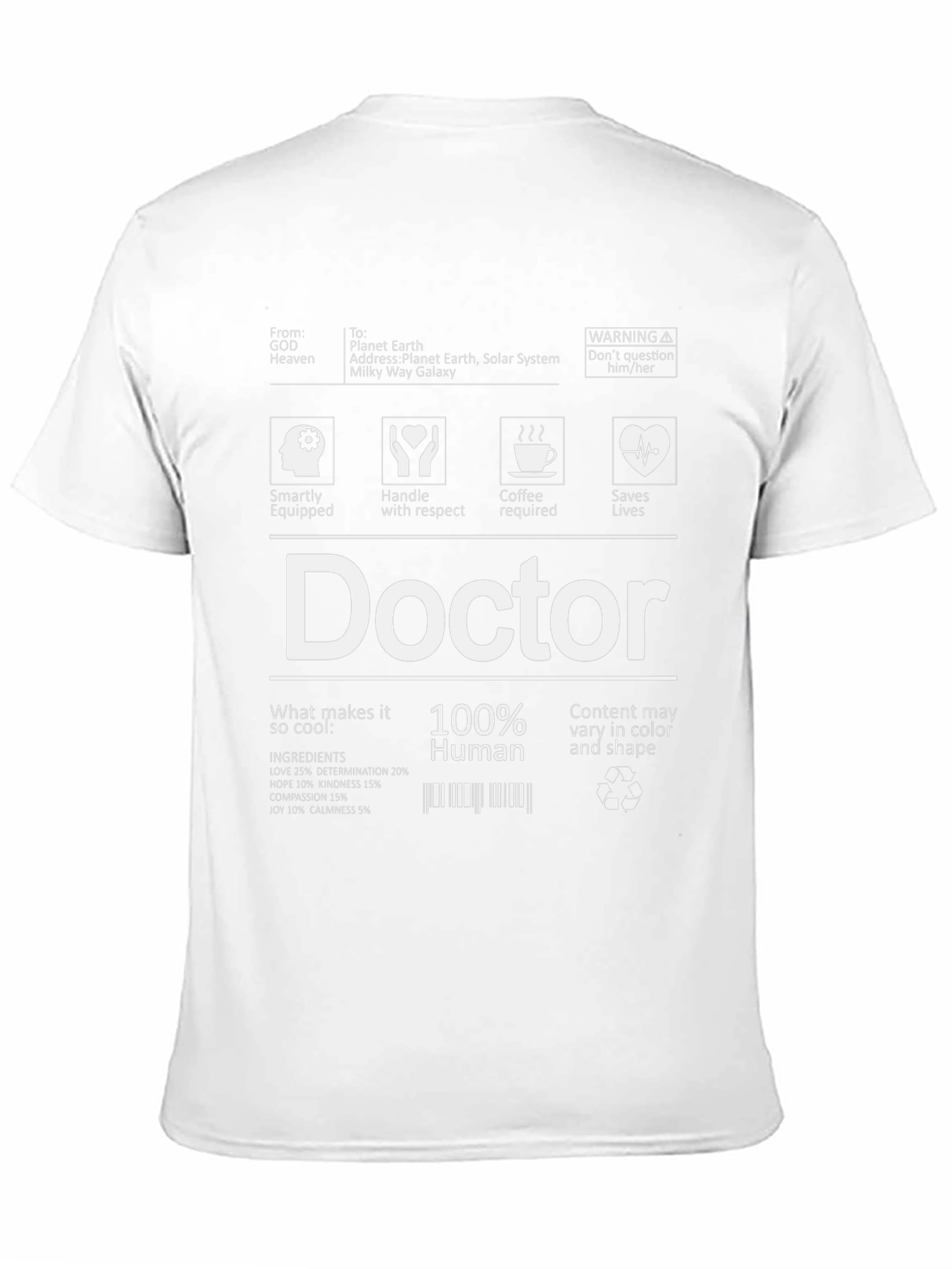 Doctor Humor T-Shirt - 100% Human