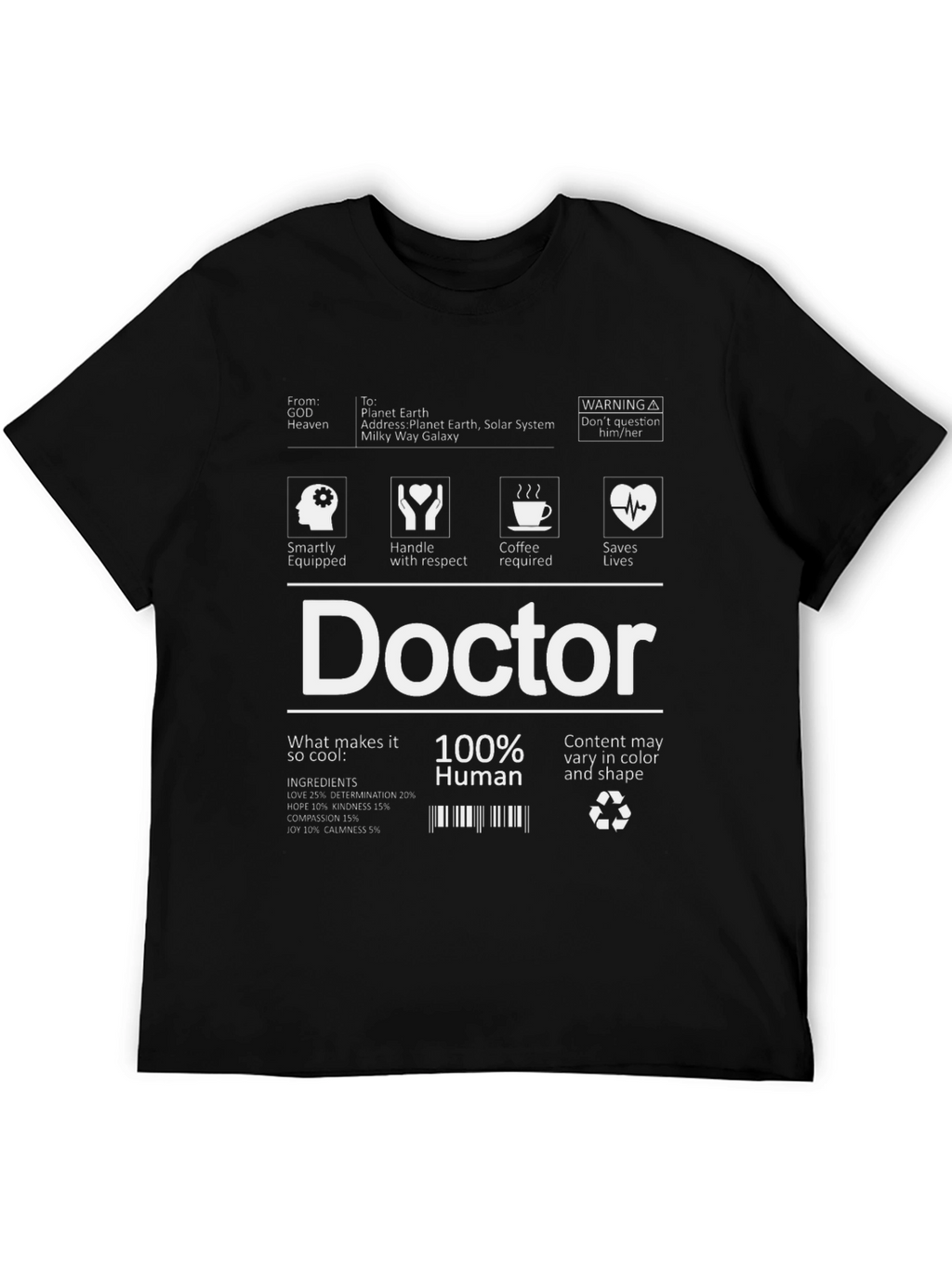 Doctor Humor T-Shirt - 100% Human