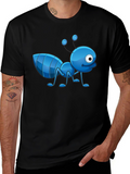 Cartoon Ant Graphic T-Shirt - Novelty Design