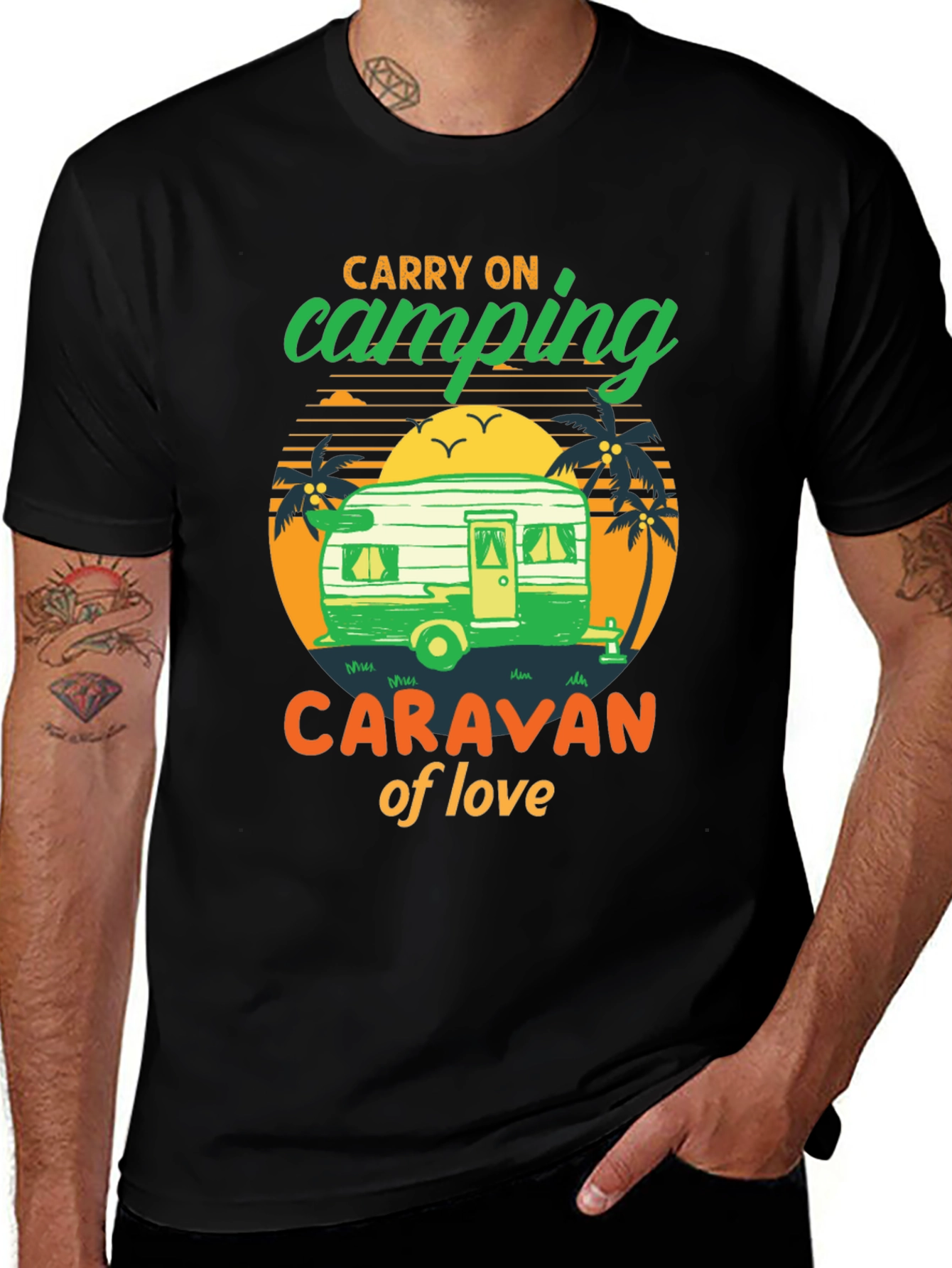 Camping Caravan of Love Black T-Shirt