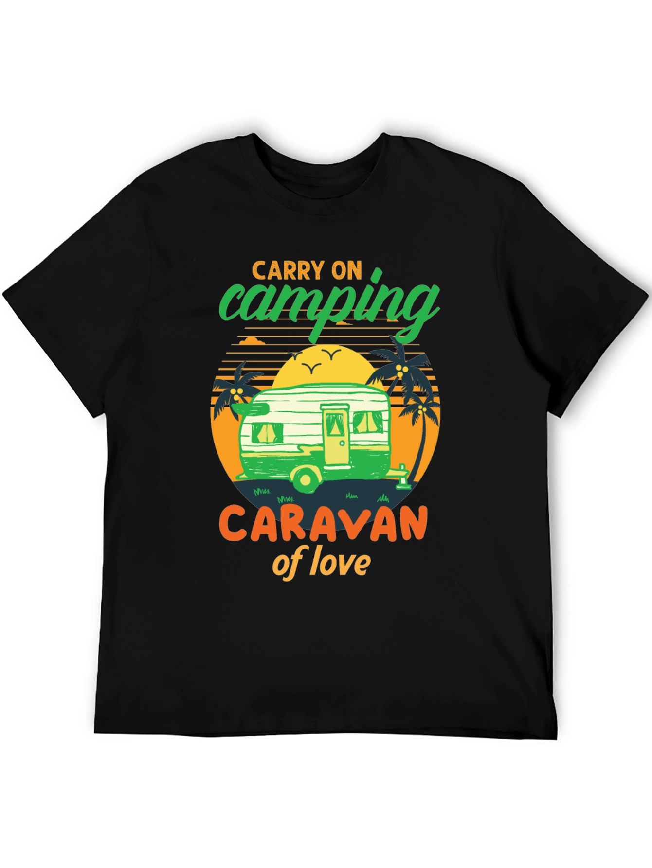 Camping Caravan of Love Black T-Shirt