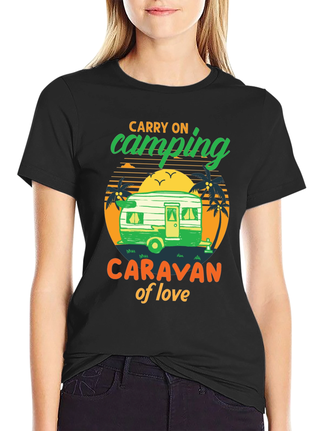 Camping Caravan of Love Black T-Shirt