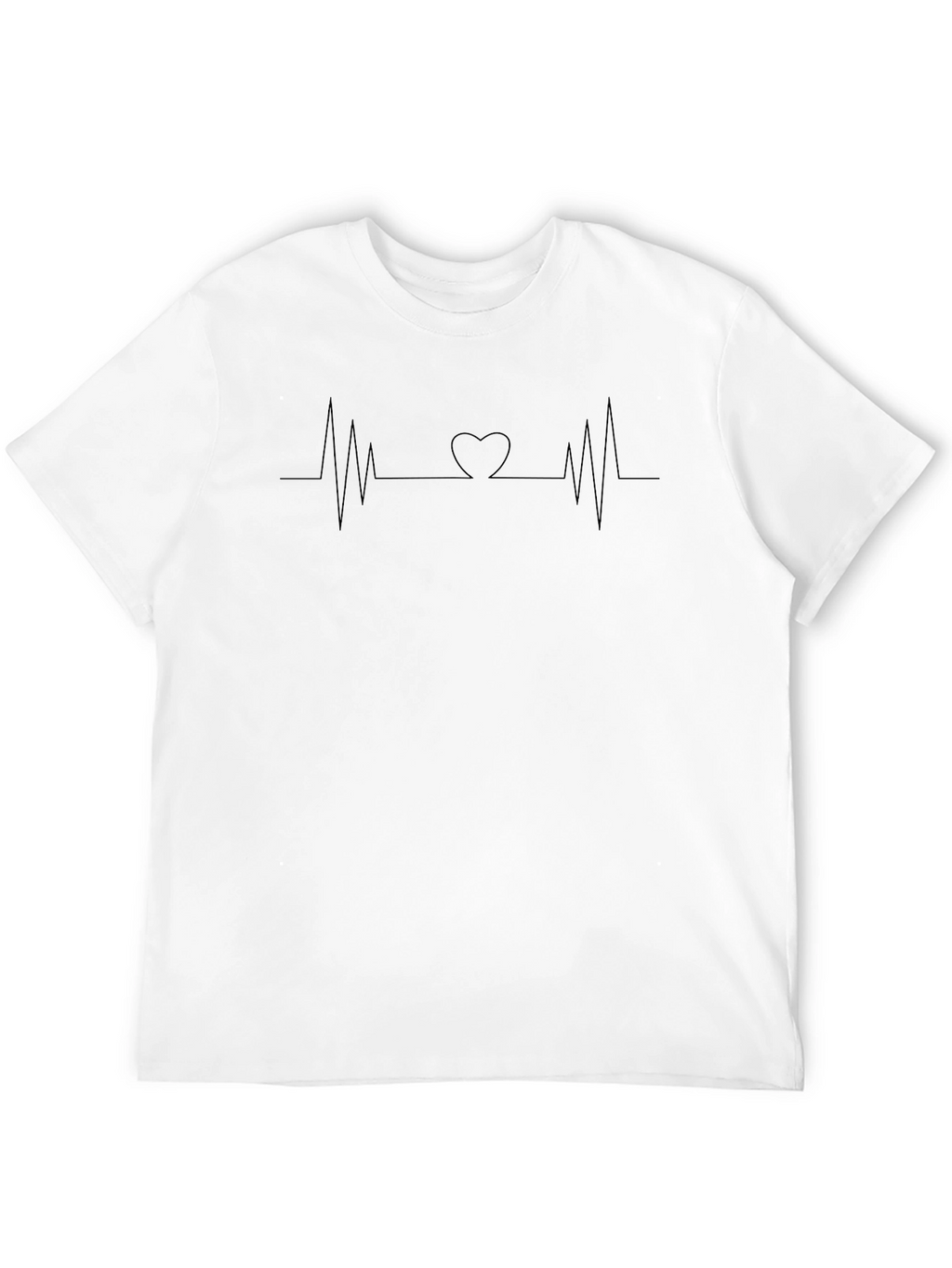Heartbeat Love T-Shirt - Black Crew Neck Tee