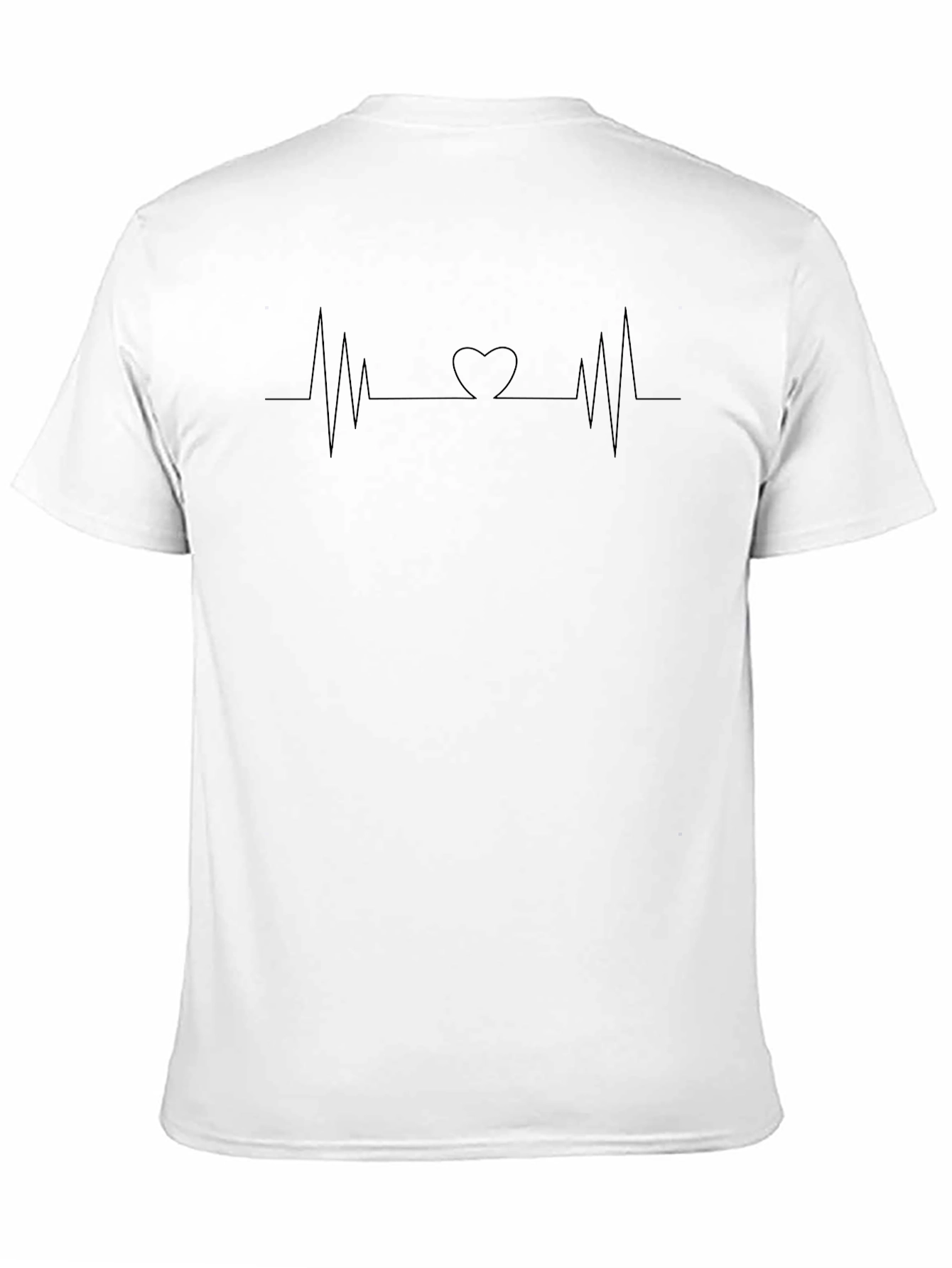 Heartbeat Love T-Shirt - Black Crew Neck Tee