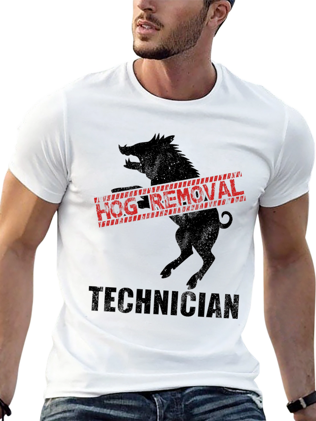 Hog Removal Technician Black T-Shirt