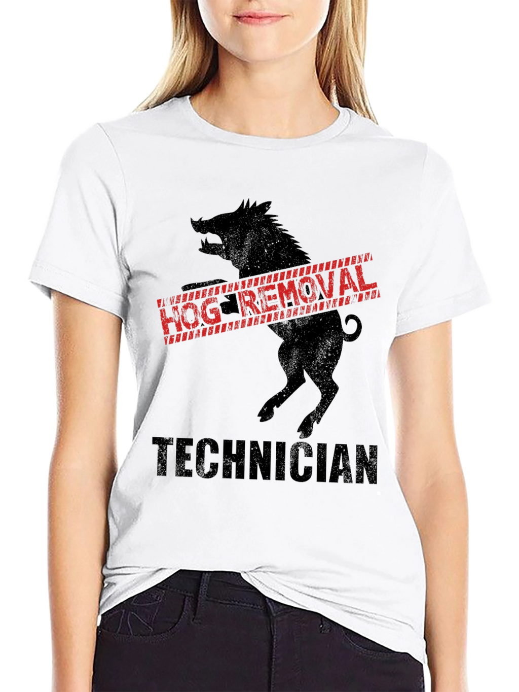 Hog Removal Technician Black T-Shirt