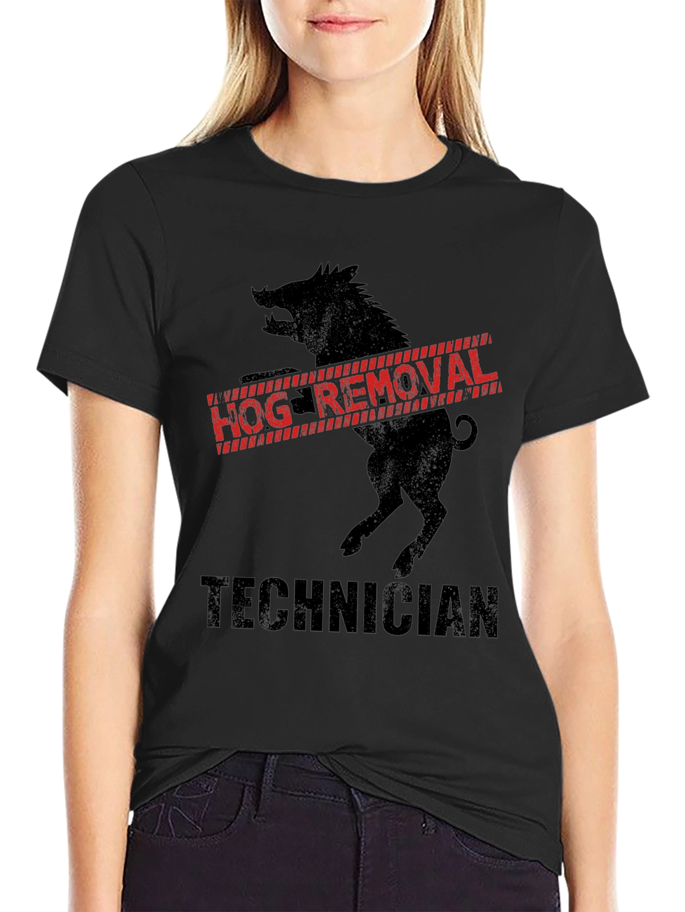 Hog Removal Technician Black T-Shirt