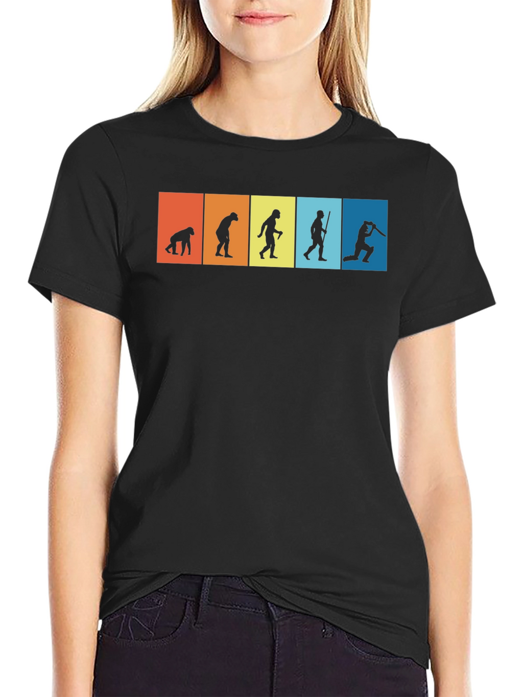 Evolution of Cricket Mens Black T-Shirt