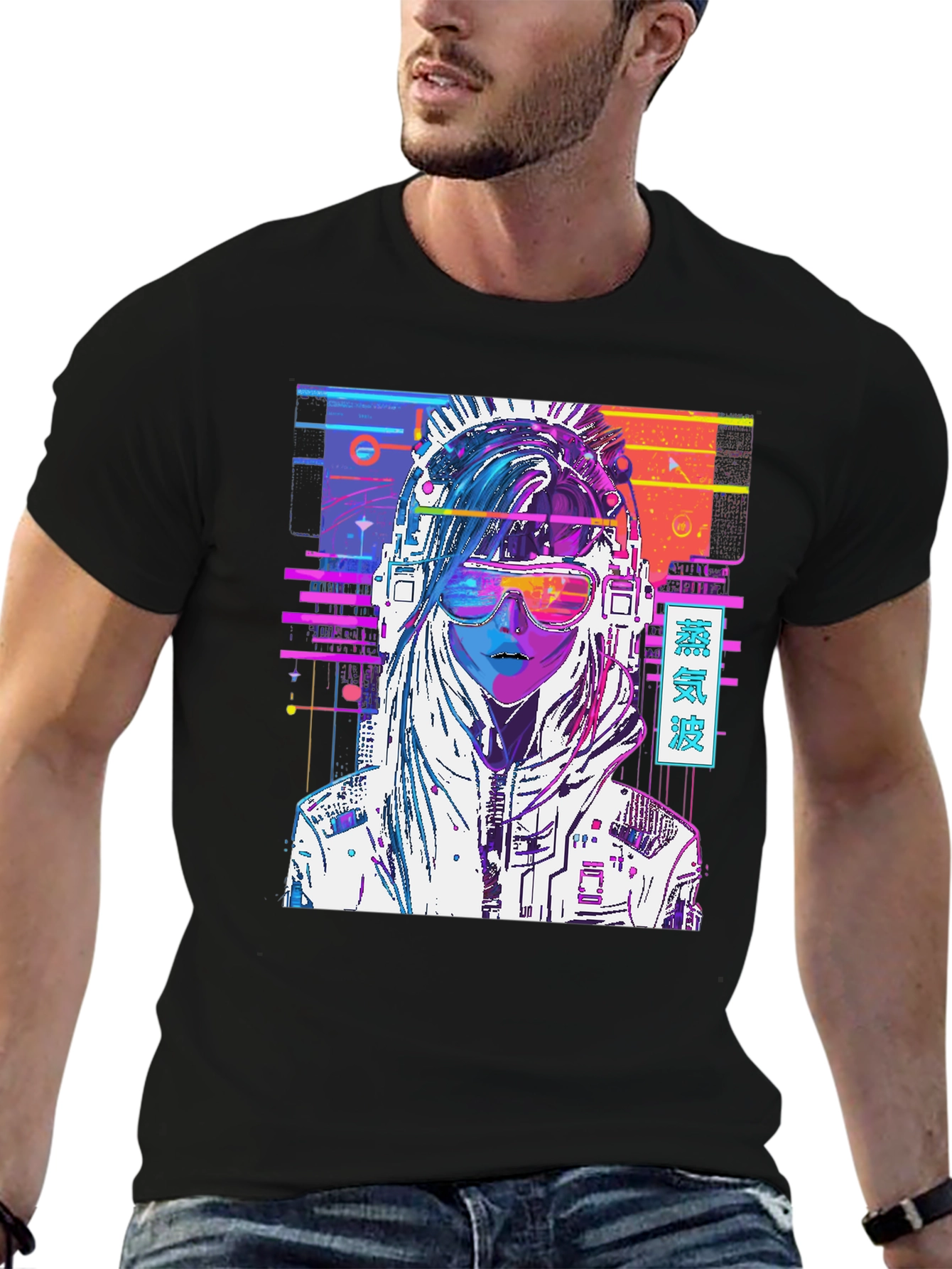 Vaporwave Cyberpunk Girl Graphic T-Shirt