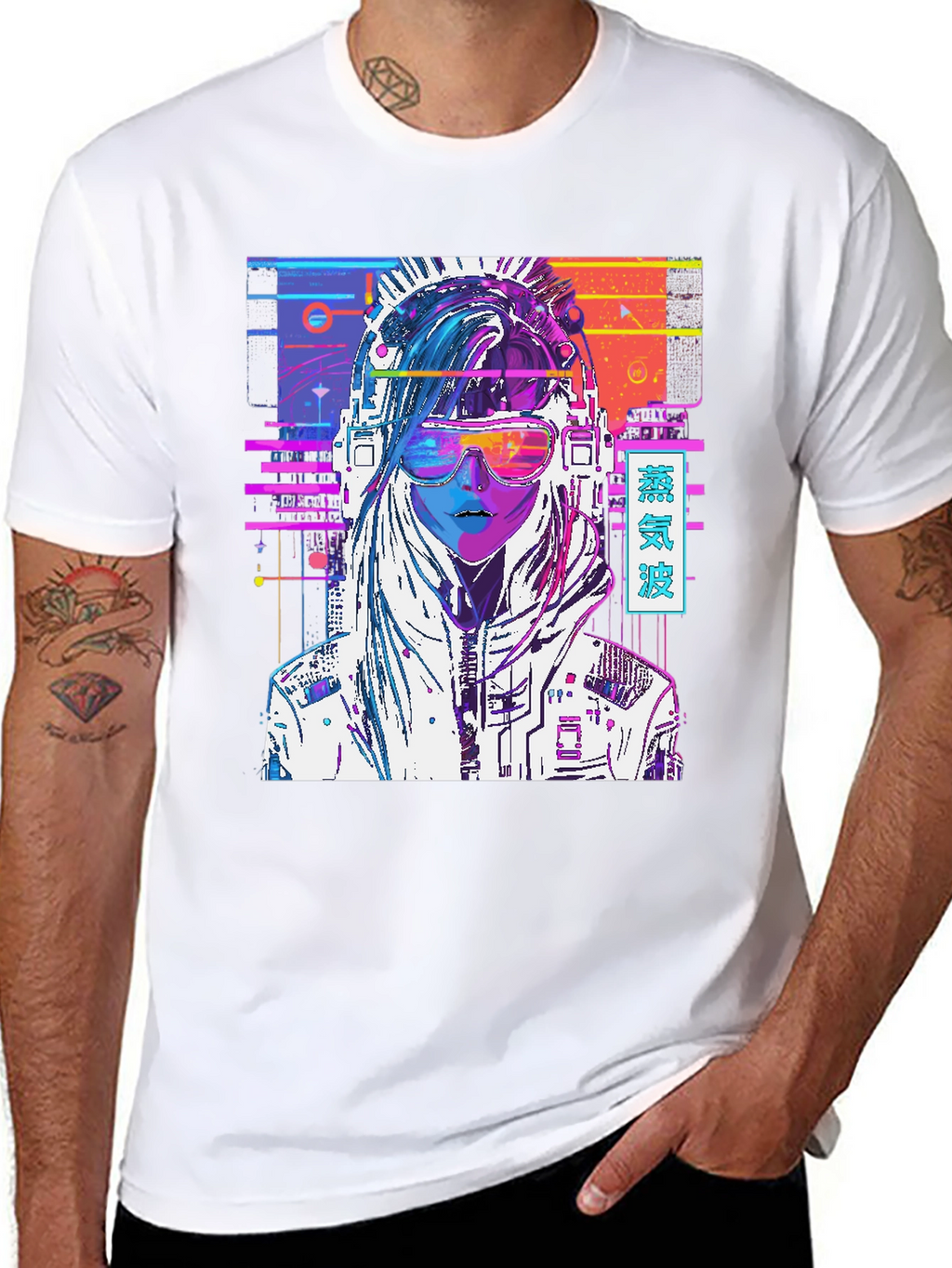 Vaporwave Cyberpunk Girl Graphic T-Shirt